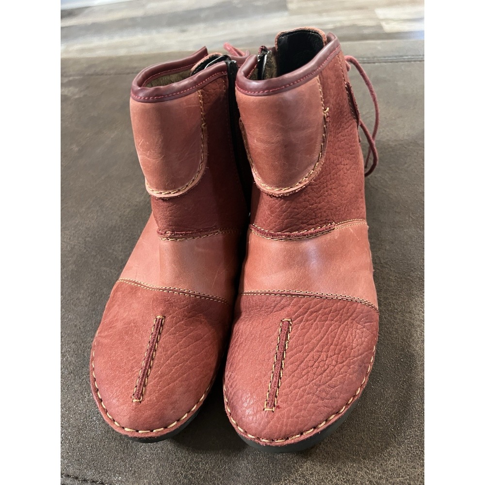 Josef Seibel Fergey 46 Women's 37 Ankle Boots Side Zip Red U.S. Size 7 Casual - Picture 2 of 12